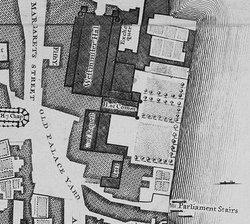 John Roque, 1746 map detail, Palace of Westminster, Wikipedia