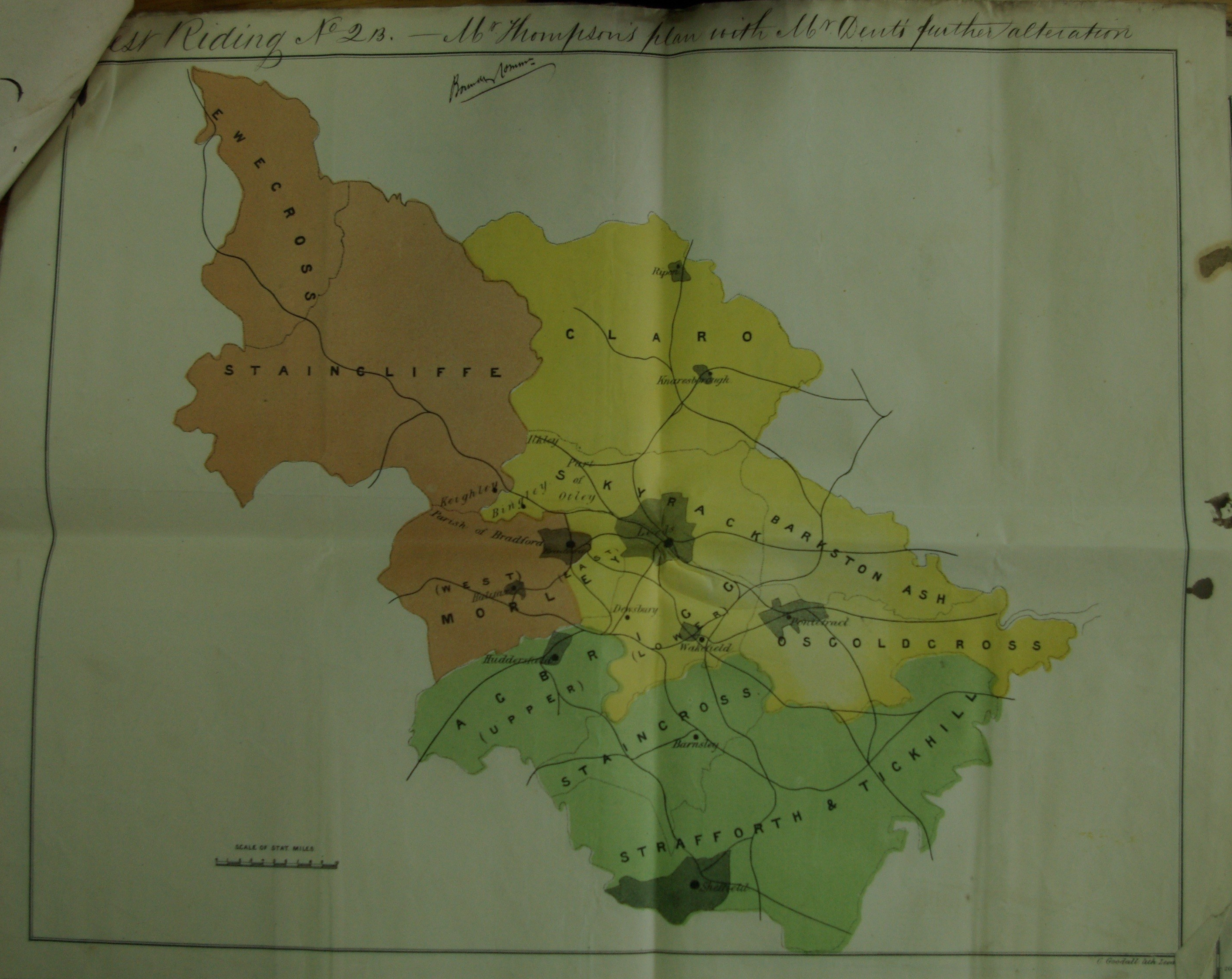 One of several proposals presented to the commissioners for the division of the Wast Riding of Yorkshire