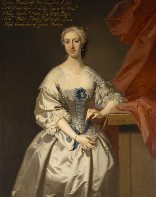 LADY JEMIMA CAMPBELL, MARCHIONESS GREY, COUNTESS OF HARDWICKE (c.1720-1797) by Allan Ramsay (1713-1794) at Wimpole Estate