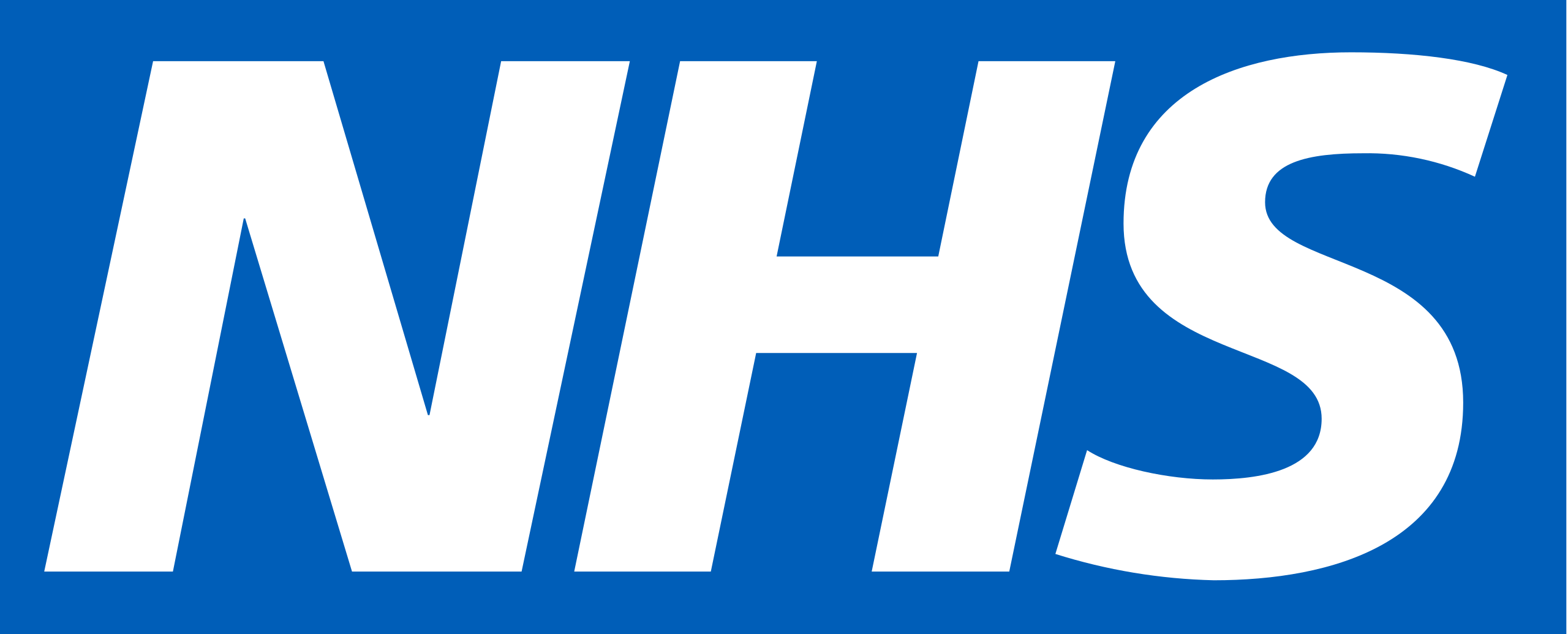 Logo for the NHS. The background is blue and the letters NHS are white.