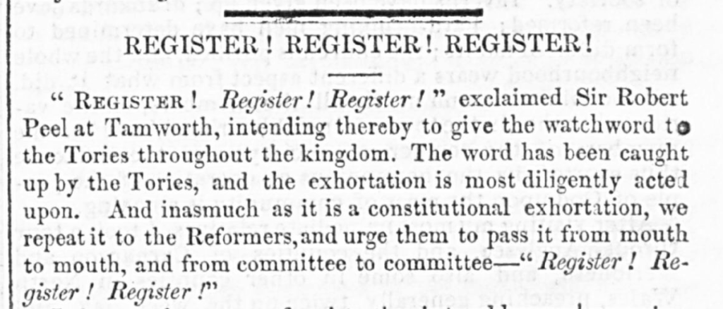 ‘The corruption of the best things becomes the worst.’ The Politics of Electoral Registration in Several Midland Boroughs in the Age of Reform, 1832-41