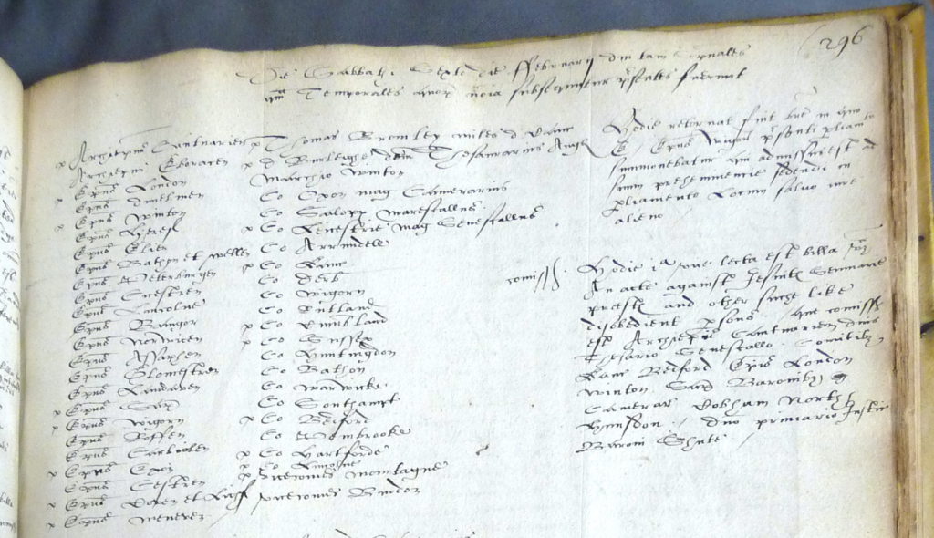 Power struggles and group dynamics in the House of Lords, 1584-5